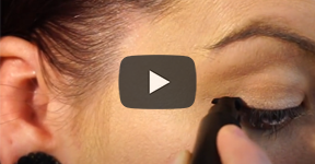 Scene from video, black eyeliner being applied to eyelid