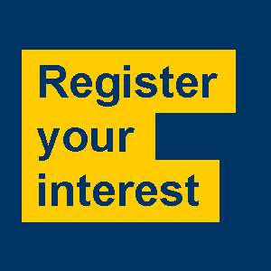Text reads: register your interest