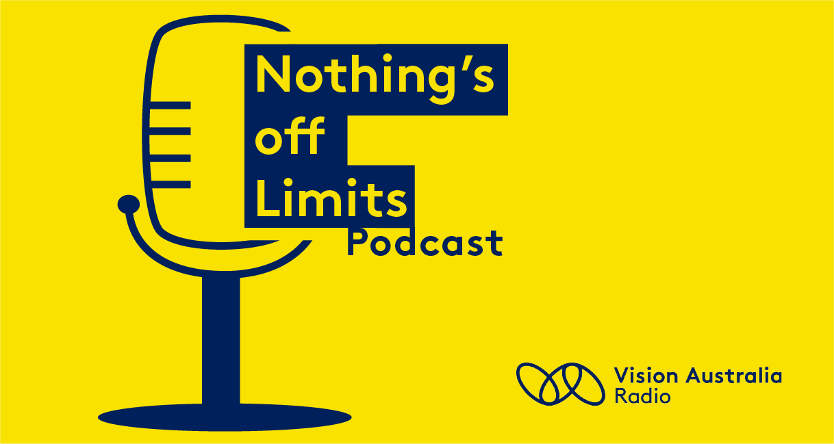 Nothing's Off Limits podcast Vision Australia Radio, microphone icon